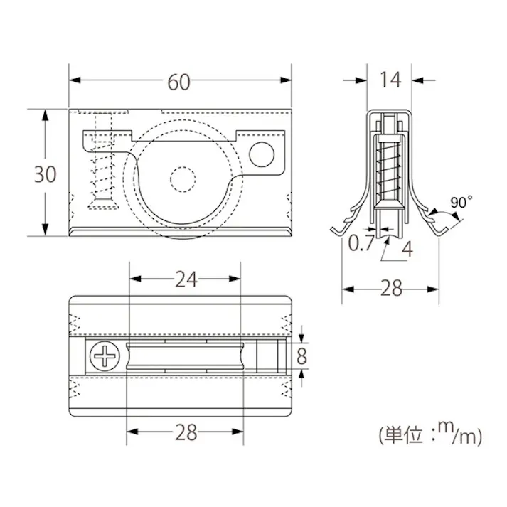 ハイロジック 94514 取替戸車14S-M型(丸)ステンレス車 1個(CDC)【別送品】