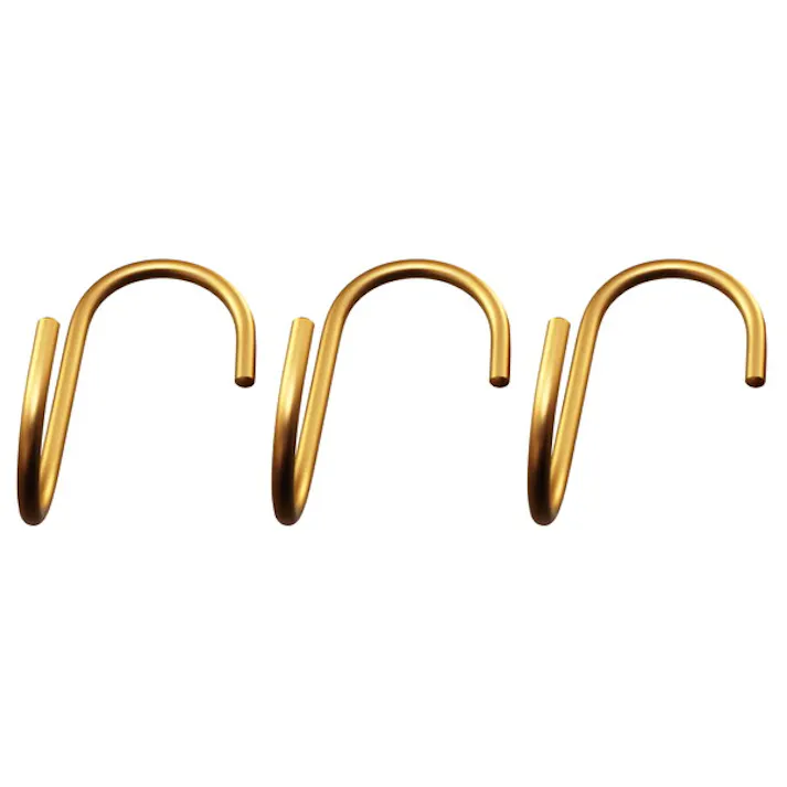 ハイロジック 95367 アルミ直角Sフック 中 ゴールド 3本入(CDC)【別送品】