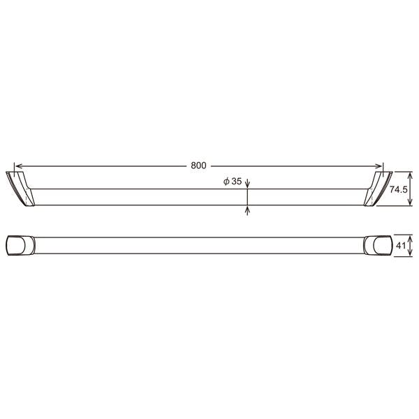 ハイロジック 97320 ブラック手スリ I型 800mm(CDC)【別送品