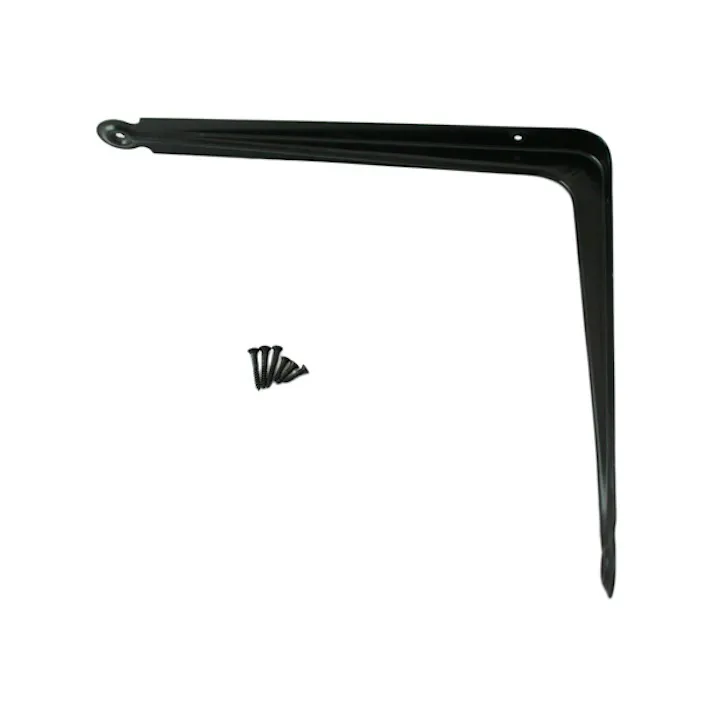 ハイロジック L型棚受 黒 250mm×300mm 1本入(CDC)【別送品】