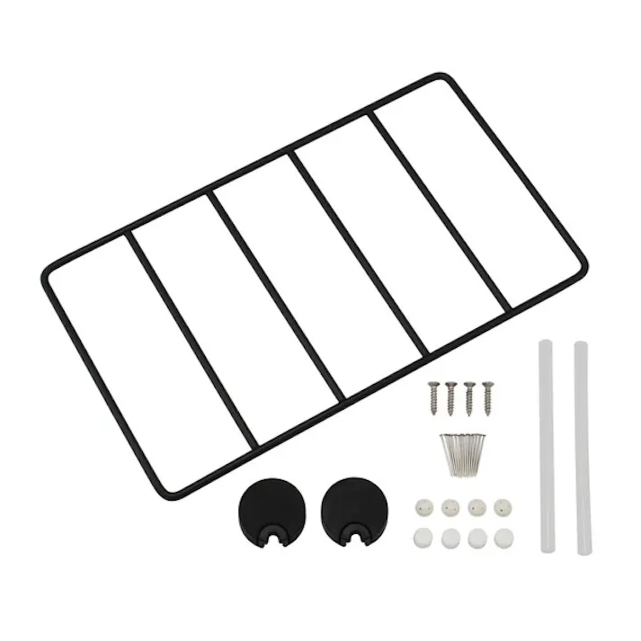 ハイロジック TQOOL 石膏ボード&木壁につけられる奥行15cmのシェルフ ワイヤーシェルフ ショート ブラック 1個入り 98481(CDC)【別送品】