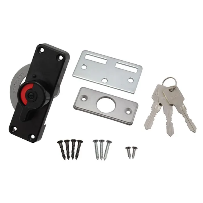 ヒナカ製作所 R2751 シリンダー鎌錠大 ブラック(CDC)【別送品】