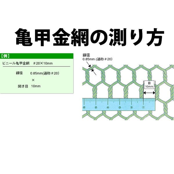 吉田隆 ビニール亀甲金網 0.85x10 450mmx1m グリーン(CDC)【別送品