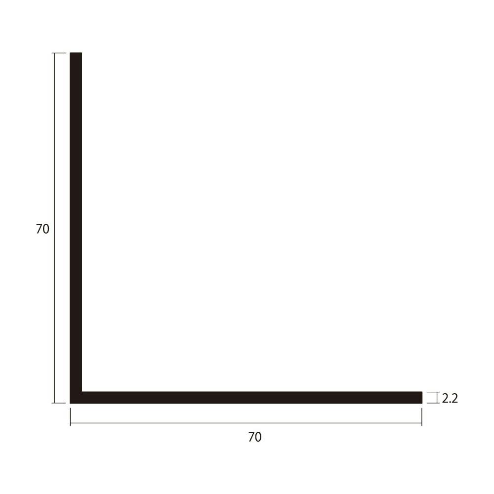 安田 アルミアングル 1m 2.2x70x70mm シルバー 4本組 JANコード