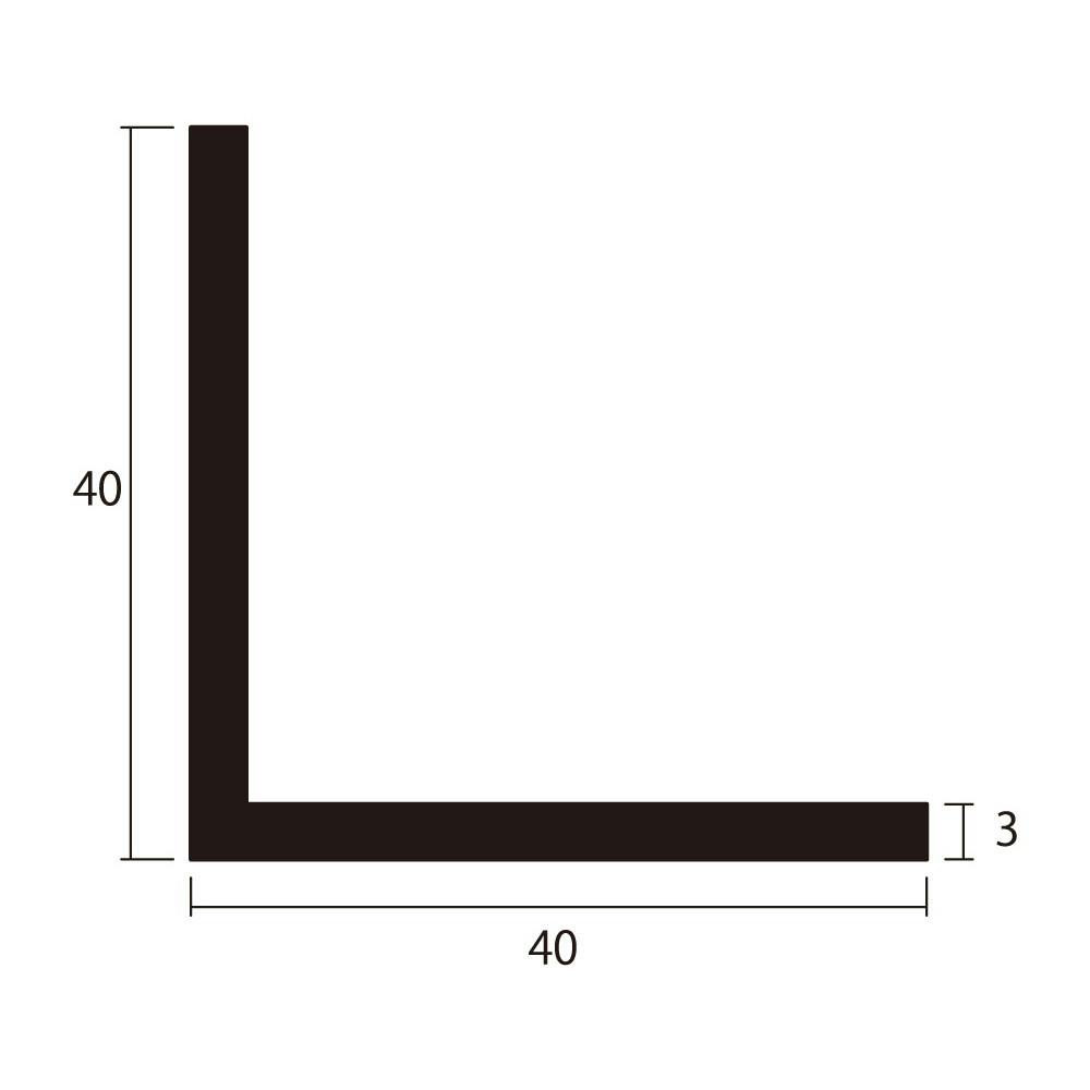 安田 アルミアングル 1m 3.0x40x40mm ブラック 4本組 JANコード
