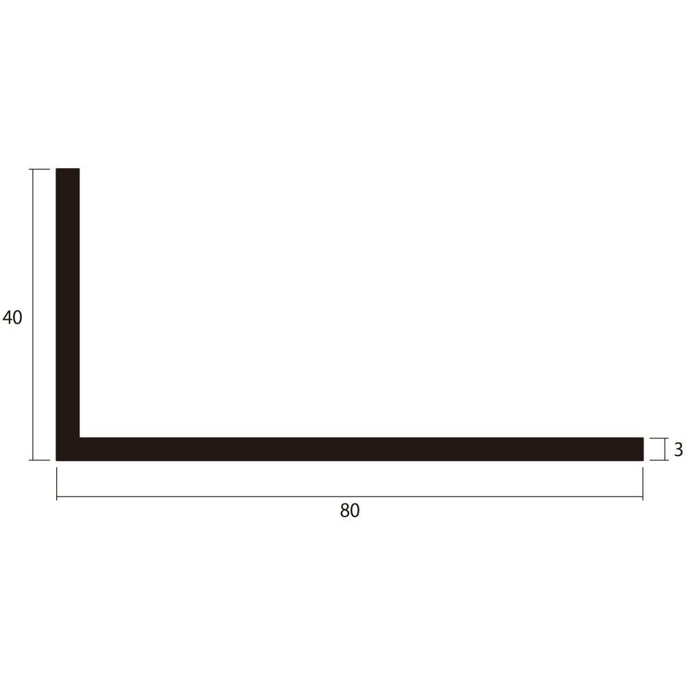 安田 アルミアングル 1m 3.0x40x80mm シルバー 4本組 JANコード