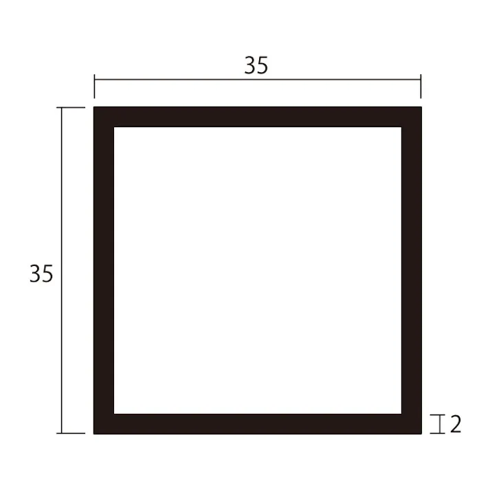 安田 アルミ角パイプ 2m 2.0x35x35mm シルバー 2本組 JANコード:4549396004200(CDC)【別送品】
