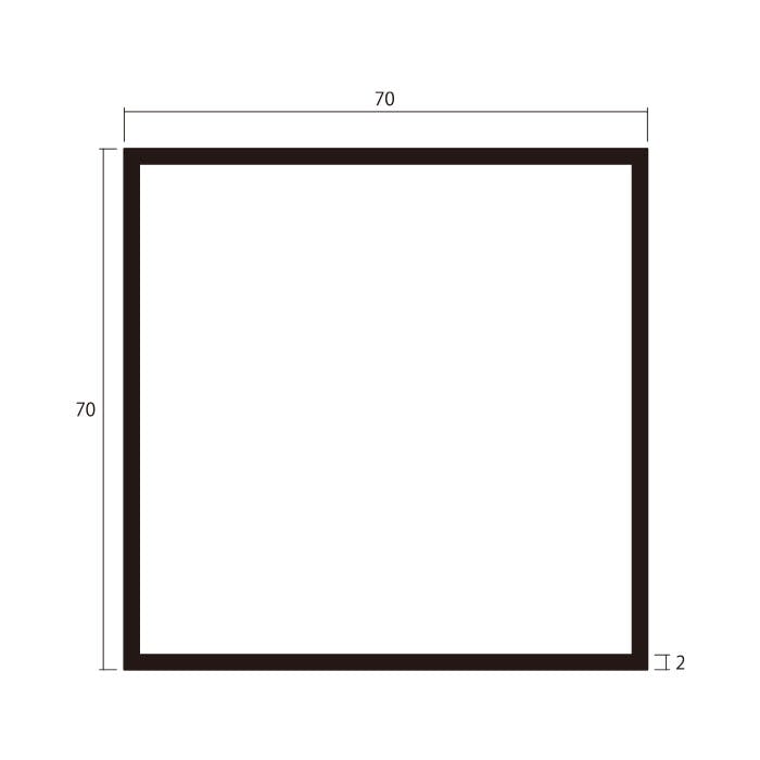 安田 アルミ角パイプ 2m 2.0x70x70mm シルバー 2本組 JANコード：4549396004255【別送品】