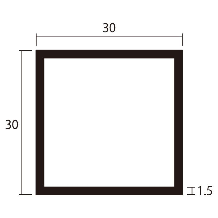 安田 アルミ角パイプ 2m 2.0x30x60mm ブロンズ 2本組 :20230925033159