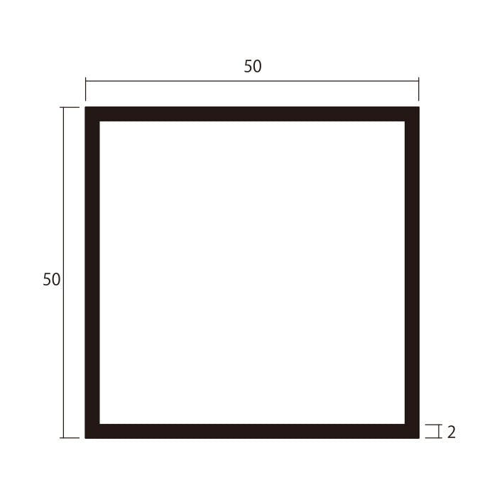 安田 アルミ角パイプ 2m 2.0x50x50mm ブラック 2本組 JANコード