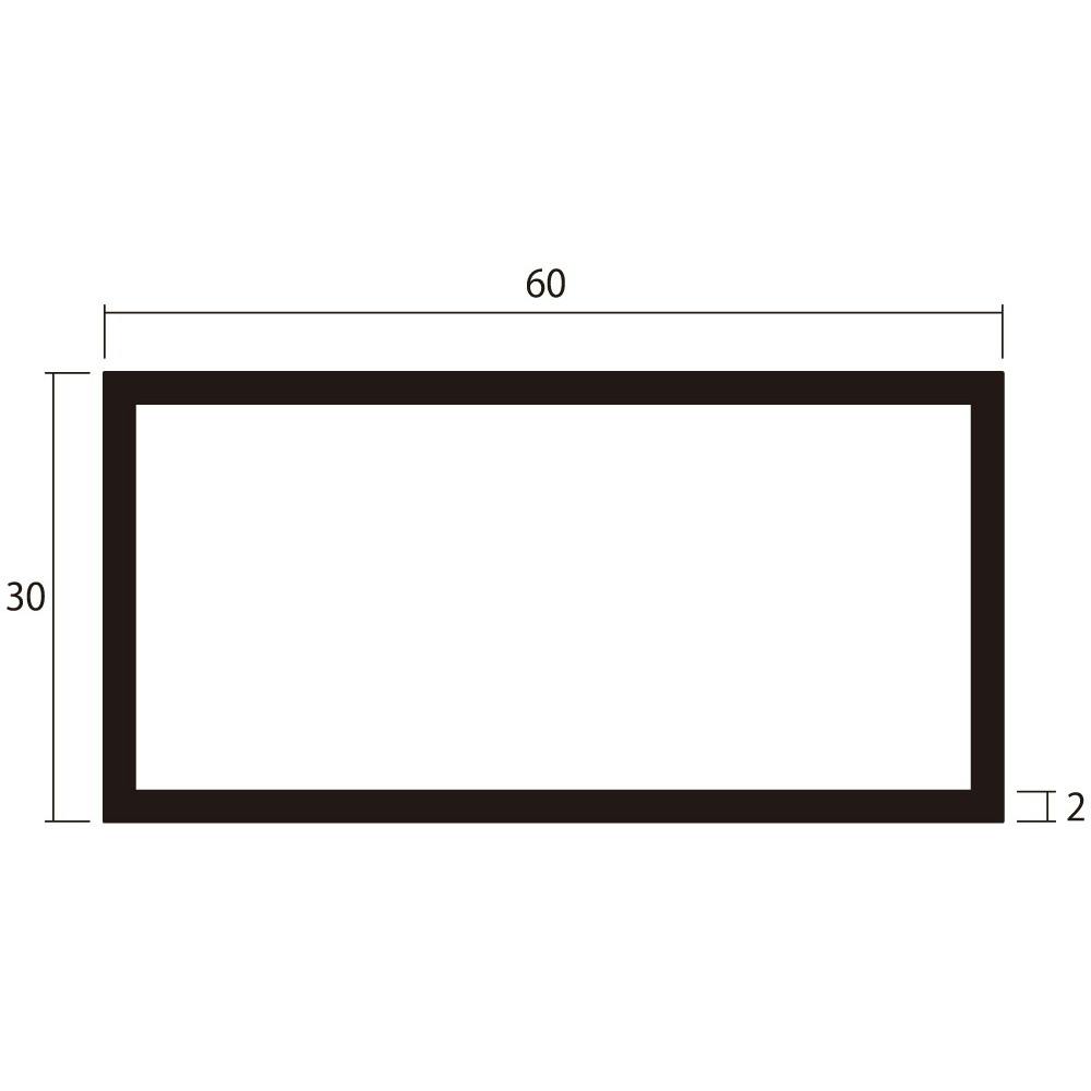 安田 アルミ角パイプ 2m 2.0x30x60mm シルバー 2本組 JANコード