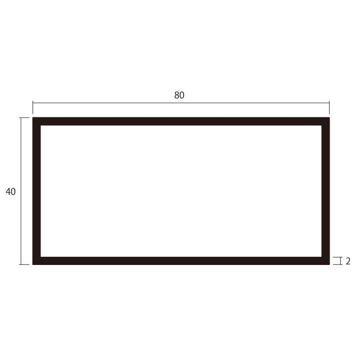 安田 アルミ角パイプ 2m 2.0x40x80mm シルバー 2本組 JANコード