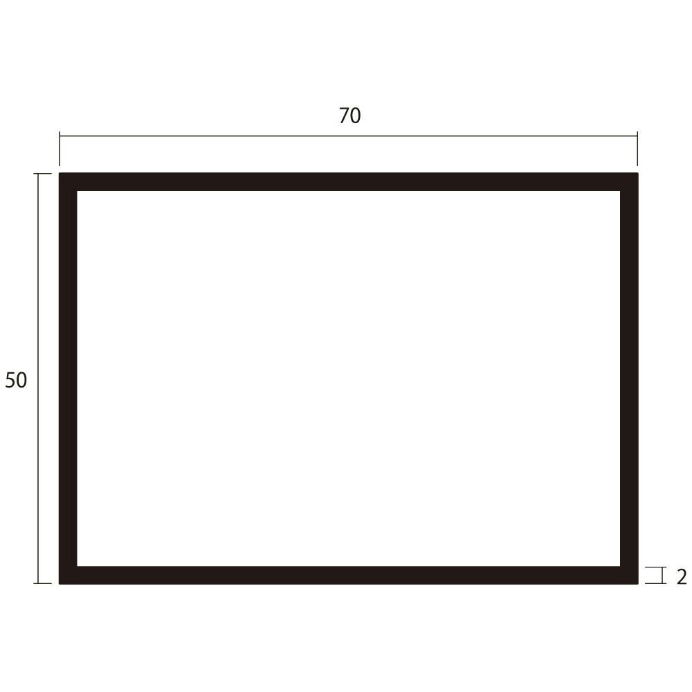 安田 アルミ角パイプ 2m 2.0x50x70mm シルバー 2本組 JANコード