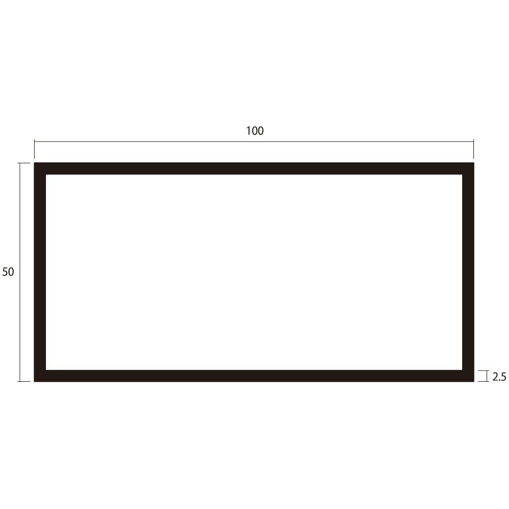 安田 アルミ角パイプ 2m 2.5x50x100mm シルバー 2本組 JANコード