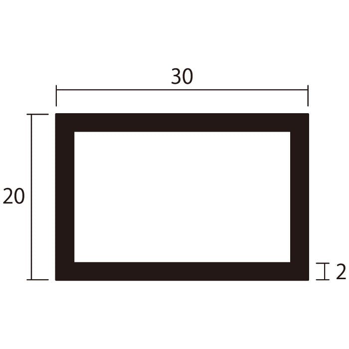 安田 アルミ角パイプ 2m 2.0x20x30mm ブロンズ 2本組 JANコード