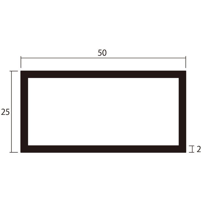 安田 アルミ角パイプ 2m 2.0x25x50mm ブロンズ 2本組 JANコード
