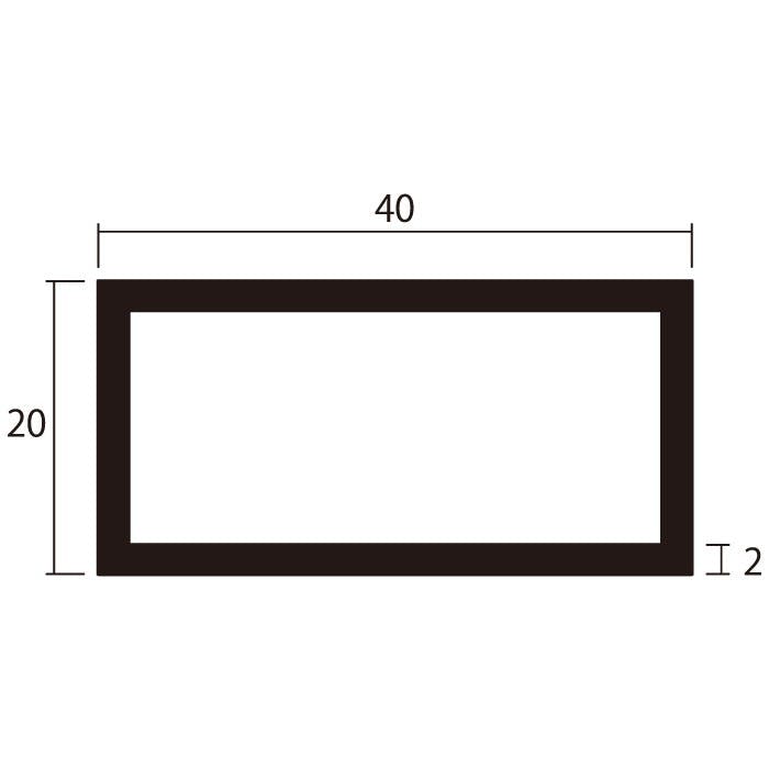 安田 アルミ角パイプ 2m 2.0x20x40mm ステンカラー 2本組 JANコード