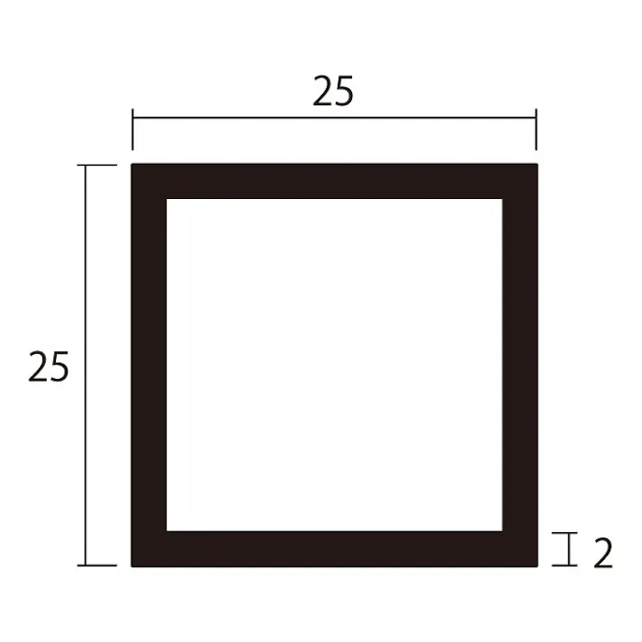 安田 アルミ角パイプ 1m 2.0x25x25mm シルバー 4本組 JANコード:4549396005931(CDC)【別送品】