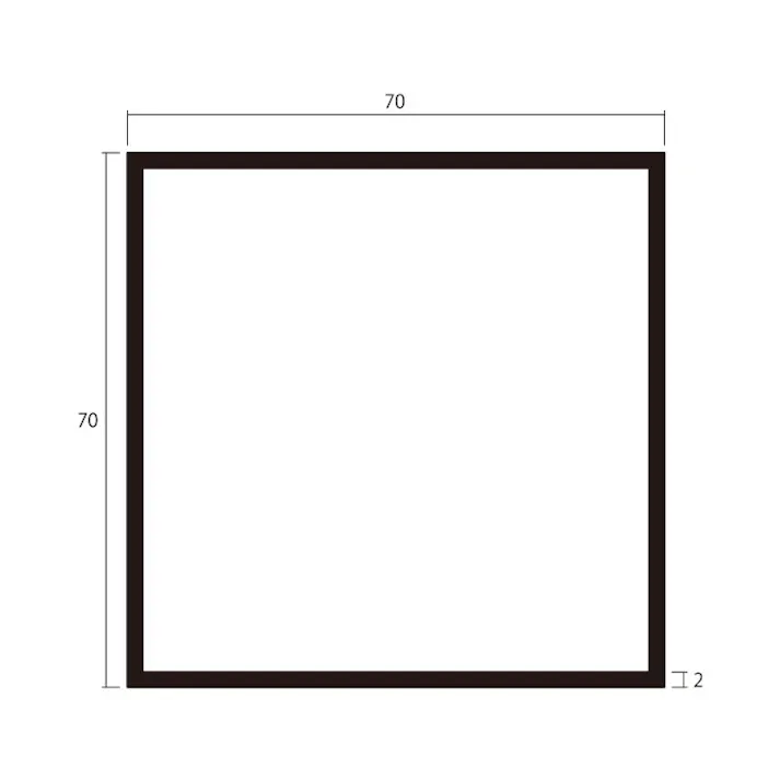 安田 アルミ角パイプ 1m 2.0x70x70mm シルバー 4本組 JANコード:4549396006013(CDC)【別送品】