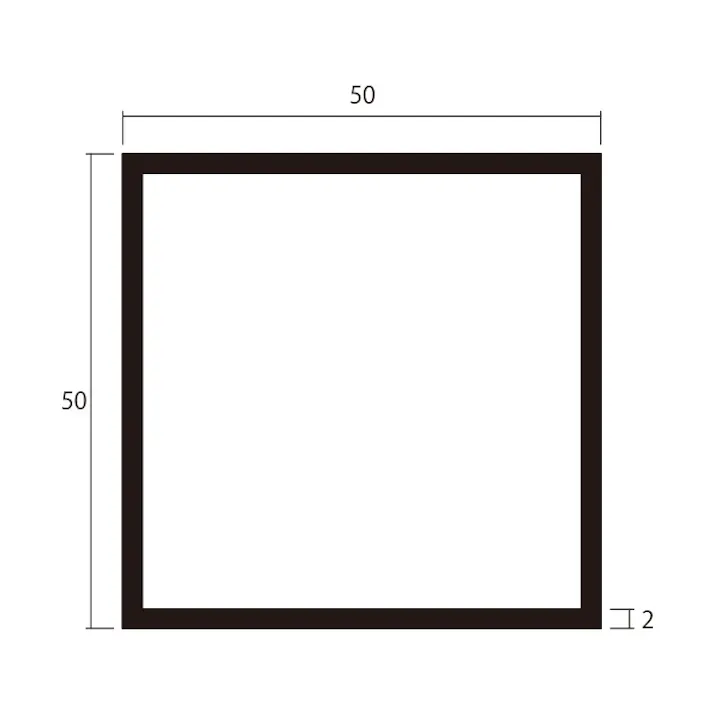 安田 アルミ角パイプ 1m 2.0x50x50mm ブロンズ 4本組 JANコード:4549396006143(CDC)【別送品】