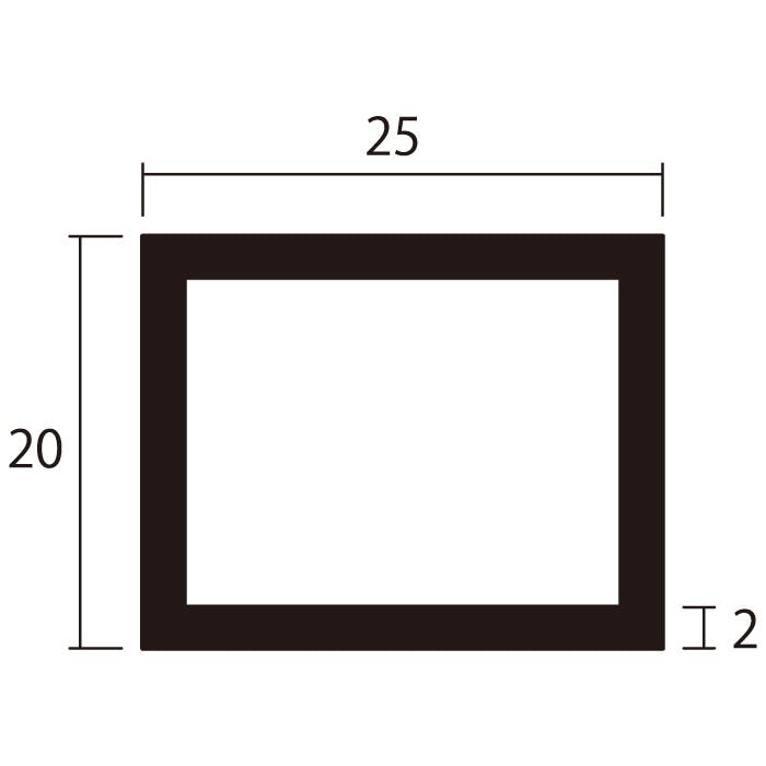 安田 アルミ角パイプ 1m 2.0x20x25mm シルバー 4本組 JANコード