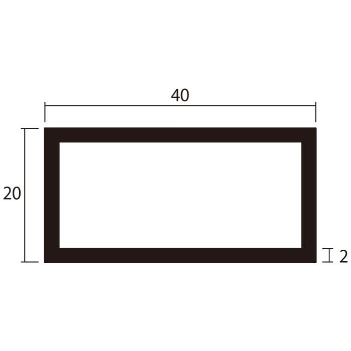 安田 アルミ角パイプ 1m 2.0x20x40mm ステンカラー 4本組 JANコード