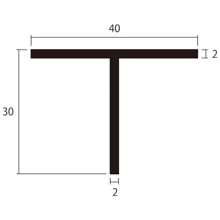 安田 アルミT型 1m 2.0x40x30mm シルバー 4本組 JANコード:4549396009700(CDC)【別送品】