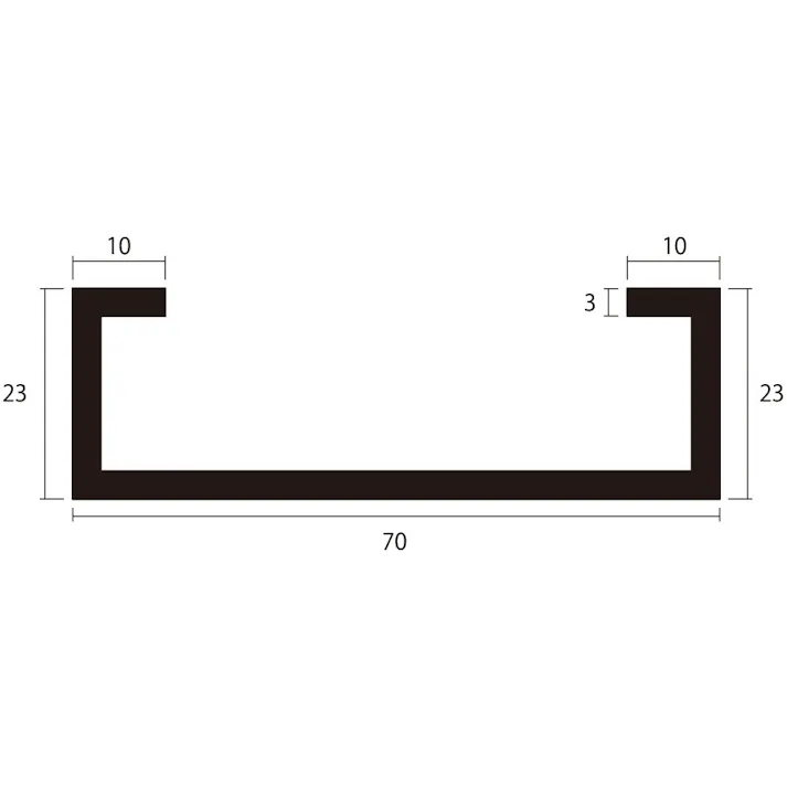安田 アルミC型チャンネル 1m 3.0x70x23x10mm シルバー 4本 JANコード:4549396009762(CDC)【別送品】