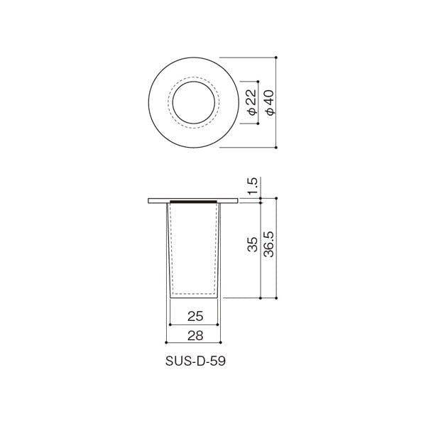 中西産業 落シ受ケ 40パイ 22穴 JANコード：4549396532352(CDC