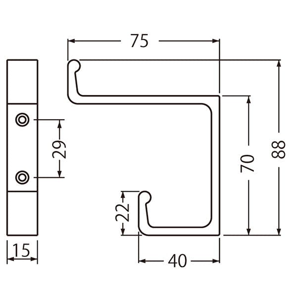 シロクマ A-46 L形帽子掛白 JANコード：4936350000925(CDC)【別送品