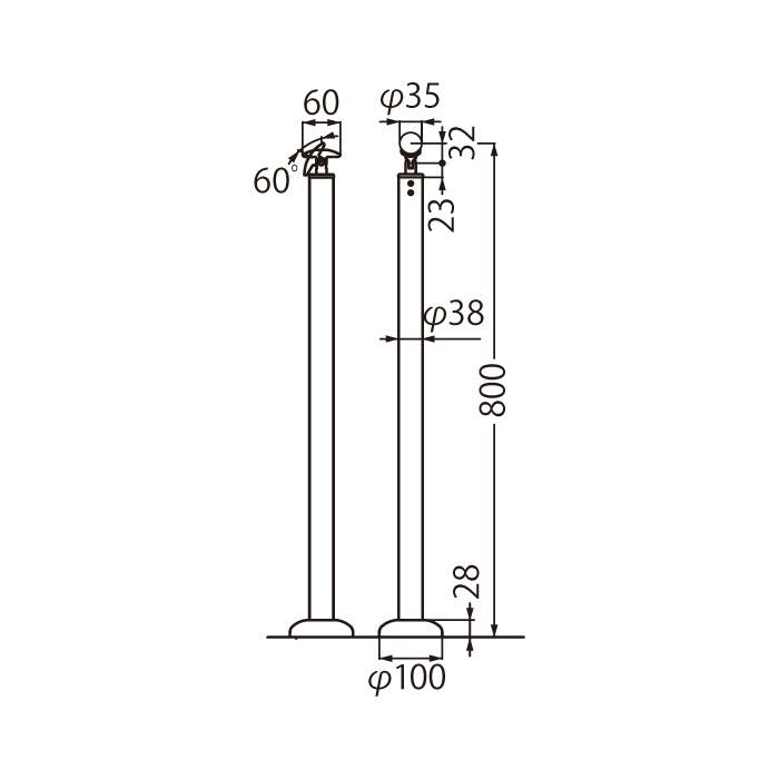 シロクマ ABR-709B 支柱B(ベースプレート式)鏡面磨 JANコード：4936350002370(CDC)【別送品】 |  ねじ・くぎ・針金・建築金物 | ホームセンター通販【カインズ】