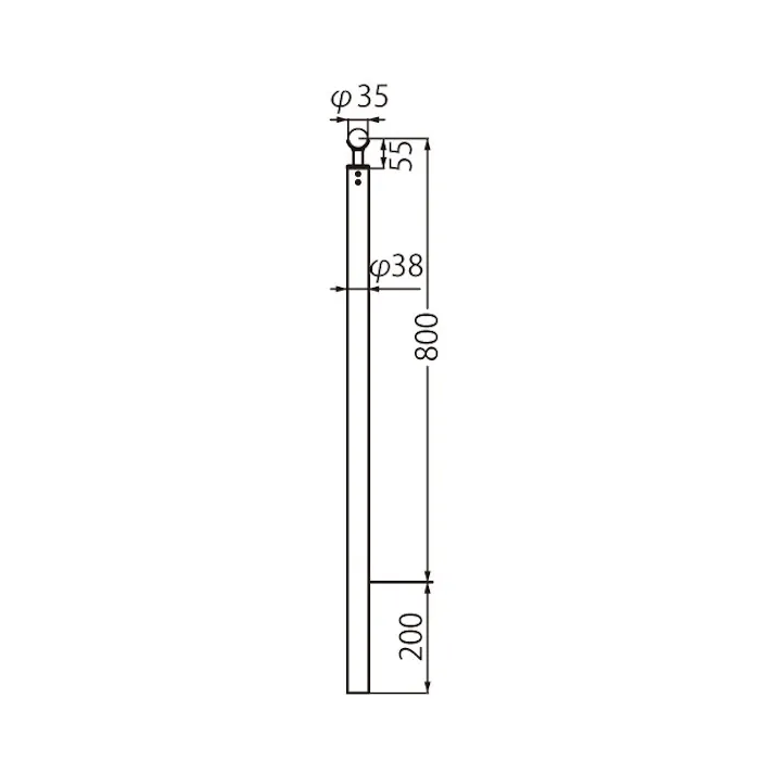 シロクマ ABR-711U 支柱U(埋込ミ式)鏡面磨 JANコード:4936350002479(CDC)【別送品】