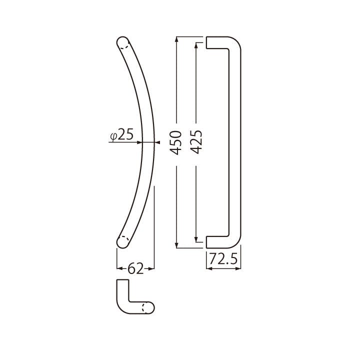 シロクマ NO-164 R形取手450ミリアイボリ JANコード：4936350045810(CDC)【別送品】 | ねじ・くぎ・針金・建築金物 |  ホームセンター通販【カインズ】