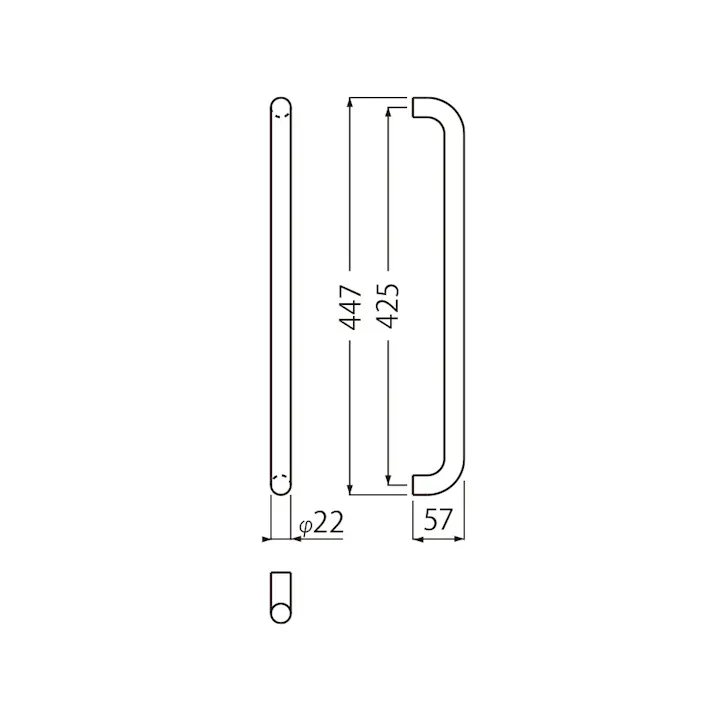 シロクマ NO-187S 丸棒取手片面メン大ヘアーライン JANコード:4936350047296(CDC)【別送品】