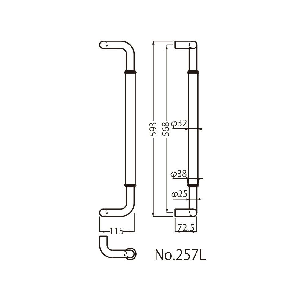 包装無料 【シロクマ】シロクマ 丸棒取手 600ミリ ミガキ - DIY・工具