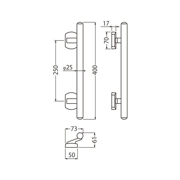 シロクマ SPP-19 甲丸丸棒400ミリゴールド JANコード：4936350059404