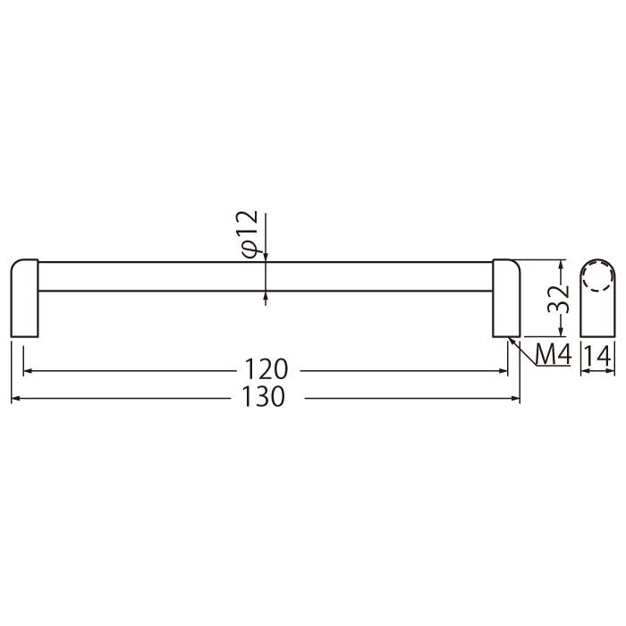 シロクマ HC-44 自然木リバティーハンドル120ミリNオーク/クローム JAN