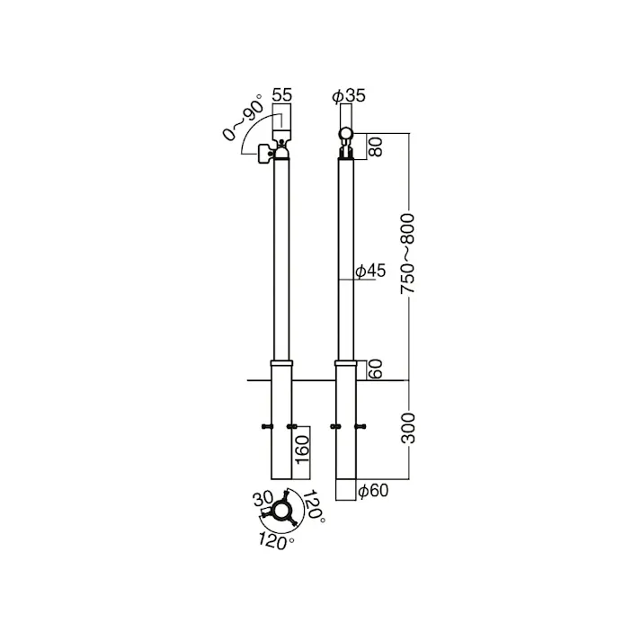 シロクマ ABR705UB 支柱鏡面磨 JANコード:4936350117203(CDC)【別送品】
