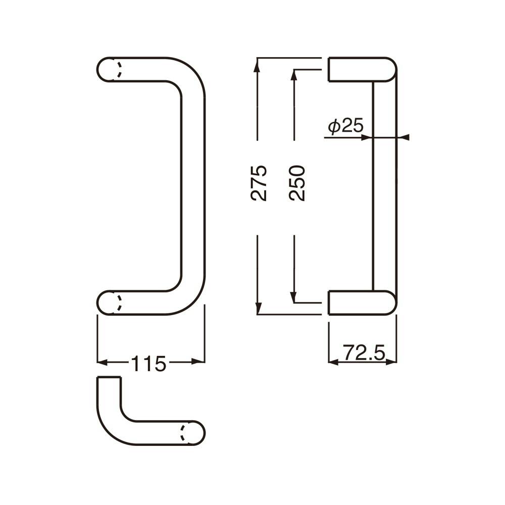 シロクマ NO-250 L形丸棒取手小金 JANコード：4936350122122【別送品