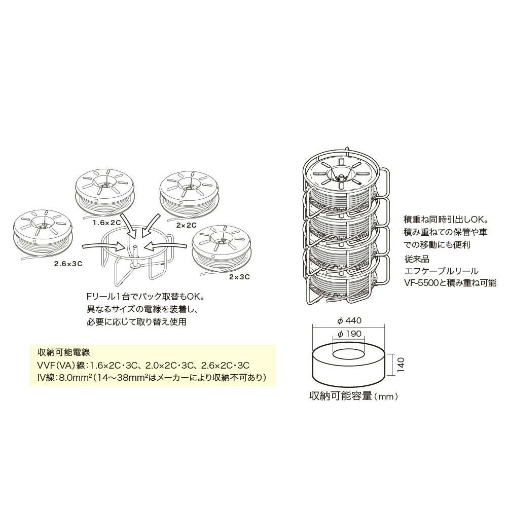 ジェフコム エフケーブルリール(縦横兼用タイプ) JANコード