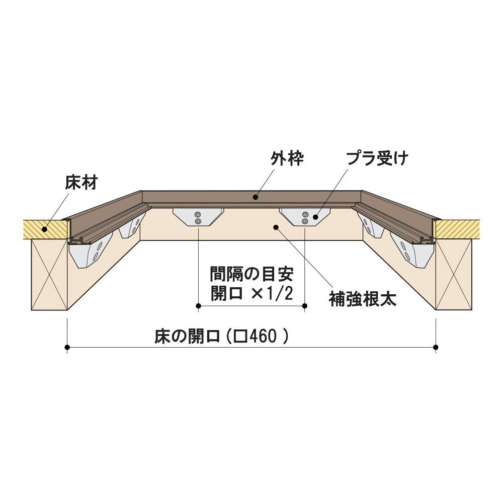サヌキ ラクラク気密床下点検口 460mm角 シルバー JANコード