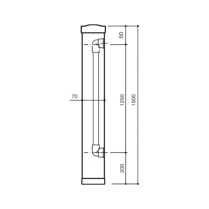 サヌキ 水栓柱 70角 SUS管 L=1500 JANコード:4941144588152(CDC)【別送品】