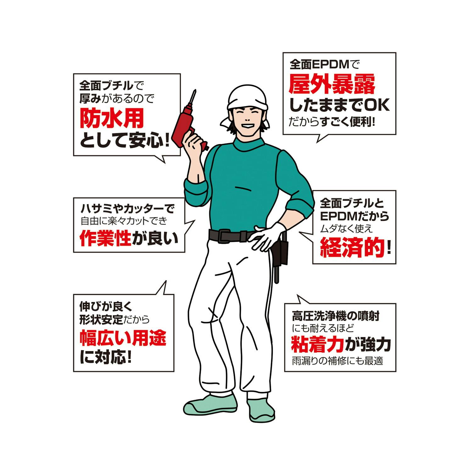 松浦工業 水漏レ防止 貼ルダケ補修シート ブラック JANコード