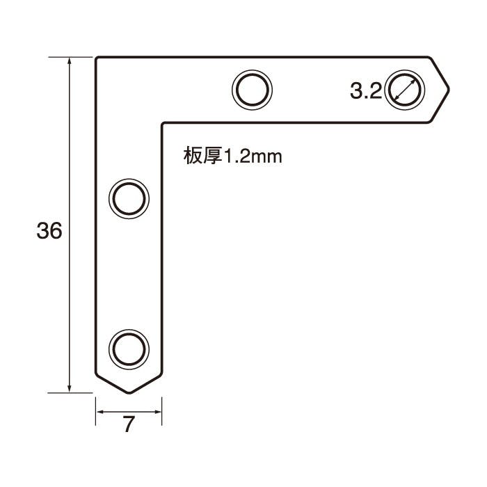 激安卸売り 福井金属工芸 6261 ステンレス角金具36×7 JANコード