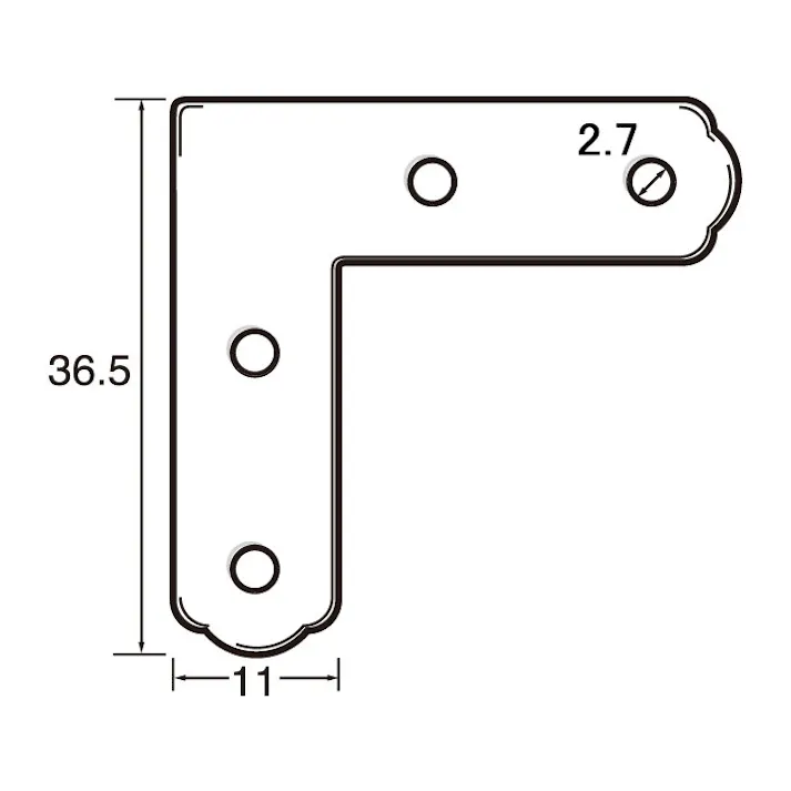 福井金属工芸 6293 ステンレス角金具37×11 JANコード:4947189629300(CDC)【別送品】