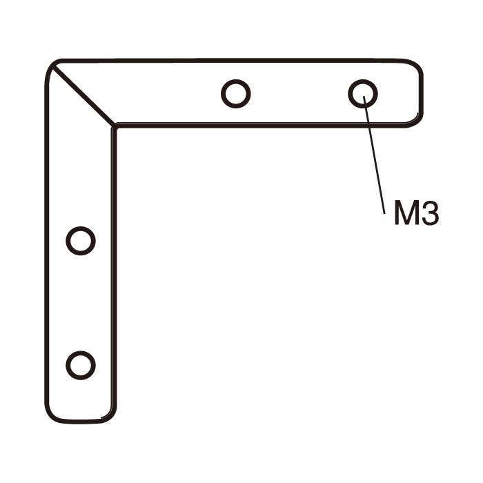 福井金属工芸 6333 アルミ額用鉄コーナー金具2t×45×8.2 M3×4 JANコード