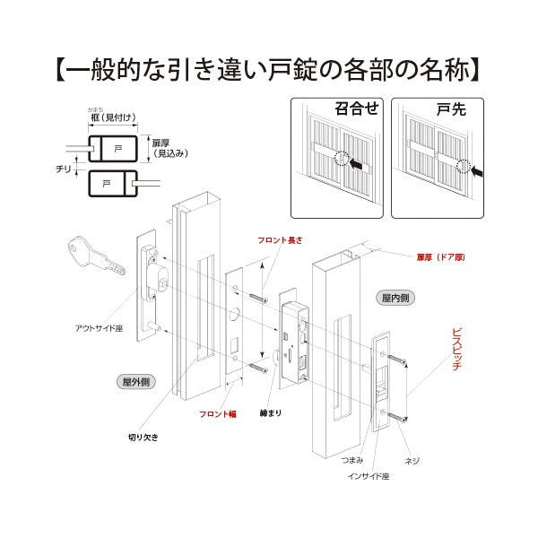 ミズタニ KH-23 引違錠 YKK JANコード：4960983991237【別送品