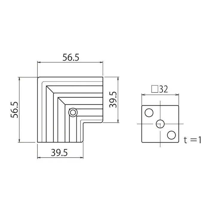ヒナカ D208 アルミノンスリップ コーナー(出隅)シルバー JANコード:4966483204747(CDC)【ネット注文限定・別送品】