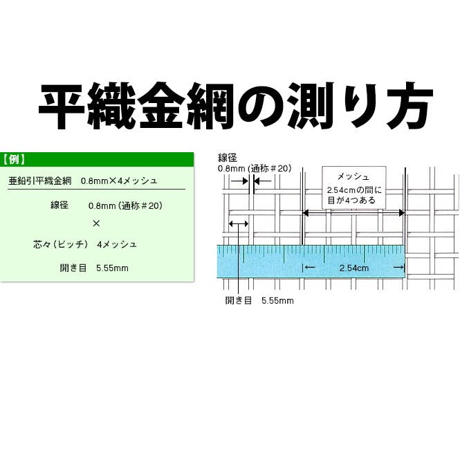 吉田隆 亜鉛引平織網 #19*3.2メッシュ*910mm 30m 巻売 JANコード