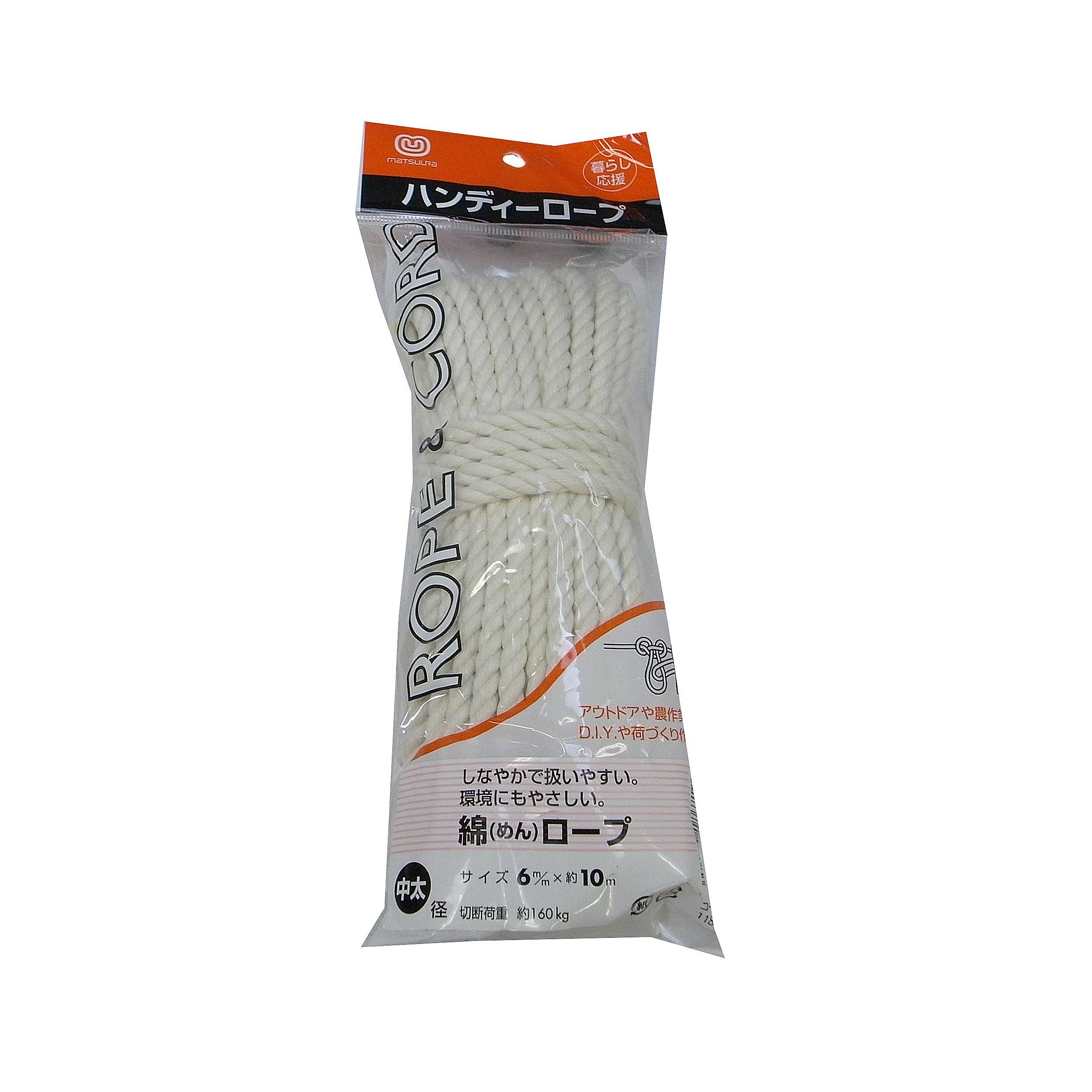 まつうら工業 綿ロープ(M)6ミリX10M JANコード:4984834186719(CDC) フック・吸盤 まつうら工業 綿ロープ(M)6ミリX10M JANコード:4984834186719(CDC) フック・吸盤